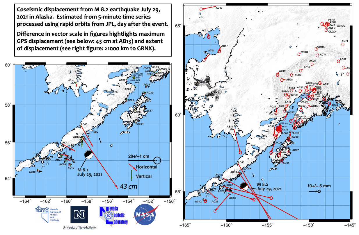 Map of coseismic displacements