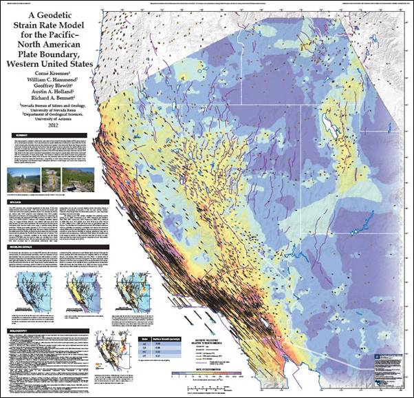 Map of strain in the Great Basin